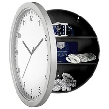 Secret Safe Wall Clock Hidden Compartment Money Storage Box Container Jewellery