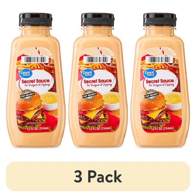 (3 pack) Great Value Secret Sauce for Burgers & Dipping, 12 fl oz Squeeze Bottle