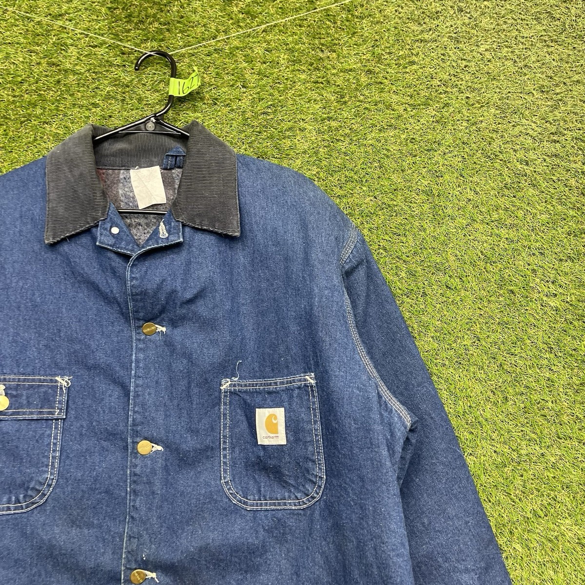 Vintage Carhartt Denim Chore Coat Mens 54 3XL 8LC Jacket Blanket