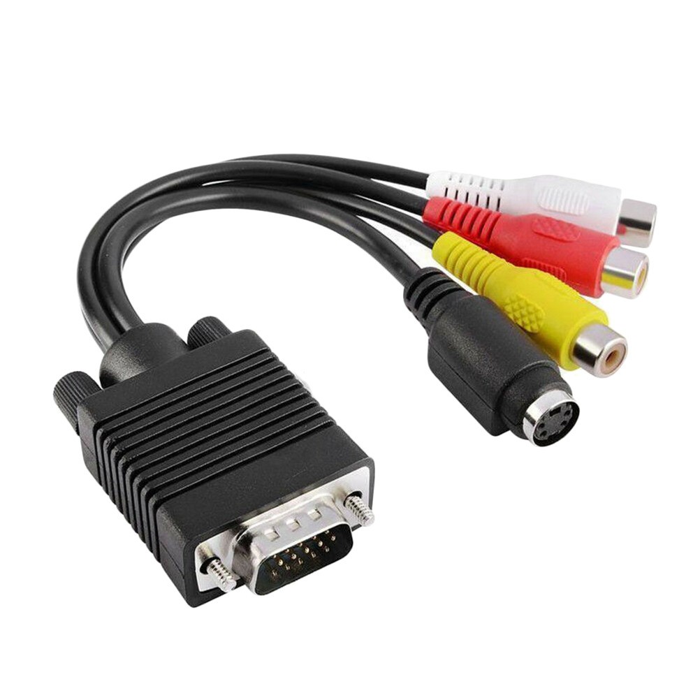 Svga Adapter Multimedia Interface Cable Televison Converter Audio Line 3RCA