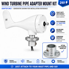 Wind Turbine Pipe Adapter Mount Kit, 1-1/4" NPS Galvanized Steel