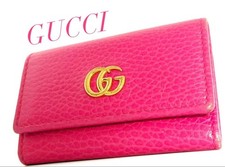GUCCI Marmont 6-Key Case Pink GG Logo Leather