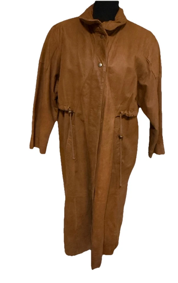 gabardina vintage gamuza cuero mujer Foto 2 de 4