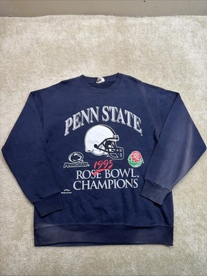 Vintage 1995 Nutmeg Penn State Rosebowl Champions Sweatshirt Mens Large Blue