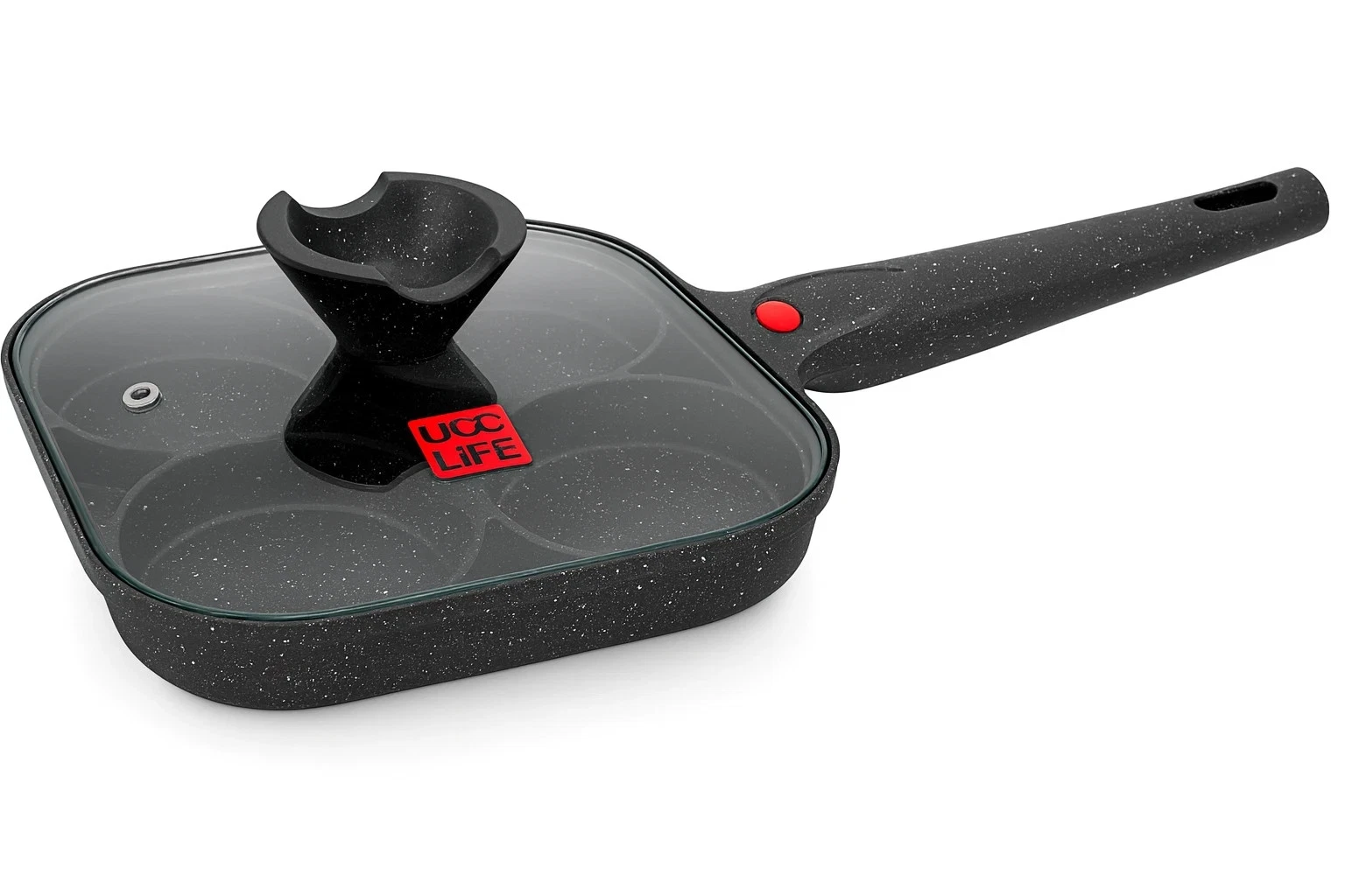 Non-Stick 4 Hole Frying Pan for Pancakes, Eggs, Burgers – Multipurpose Cookware