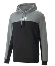 Puma Men's Essentials Block Hoodie Size Small Black, Gray, White Sweatshirt