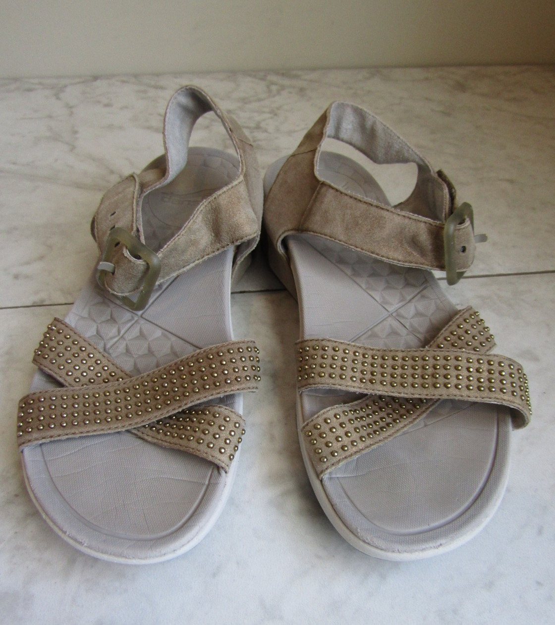 DANSKO Cindy Studded Wedge Leather Sandals Buckle Strap Comfort Shoes EU 37