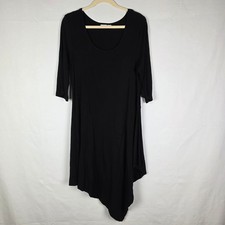 Bryn Walker Black Siro Rayon Asymmetrical Sharkbite Hem Dress XS Made in USA