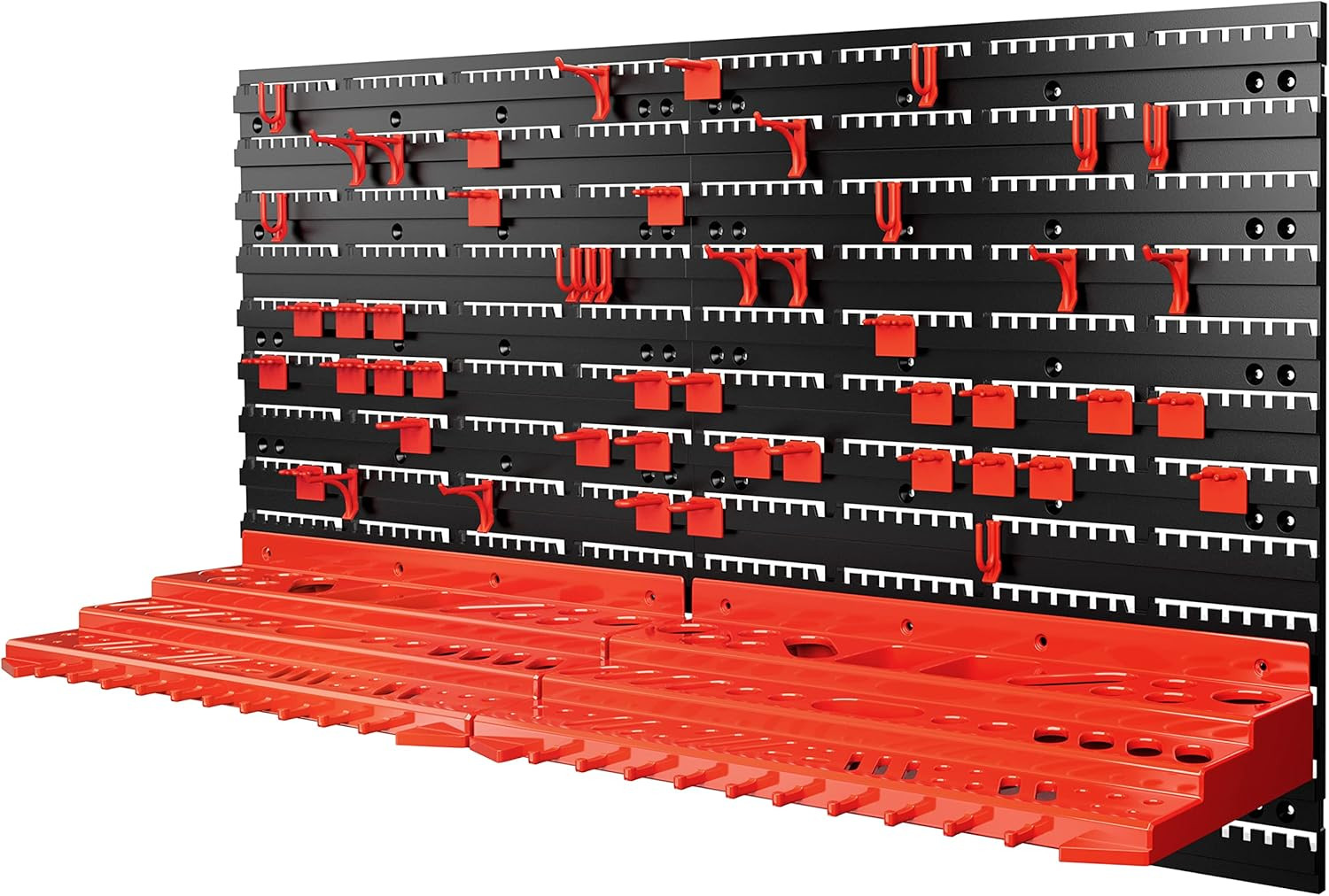 ® Pannello Preforato Portautensili 54 Pz. 95X54Cm Box Impilabili Parete Attrezza