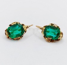 Dormeuses antique or 18k pierres vertes (circa 1900)