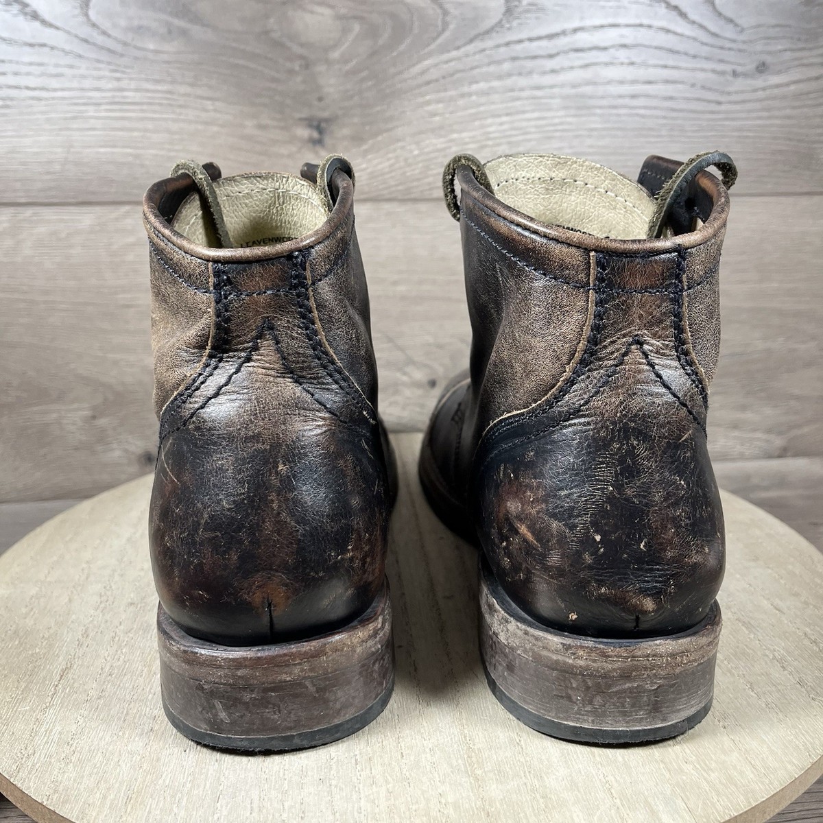 FREEBIRD Leavenworth Distressed Brown Leather Combat Boots 
