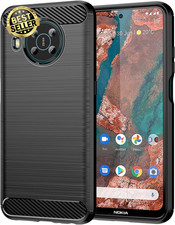 Case for Nokia X20/X10, Shock-Absorbing Carbon Fiber Soft Protective Cover - Bla