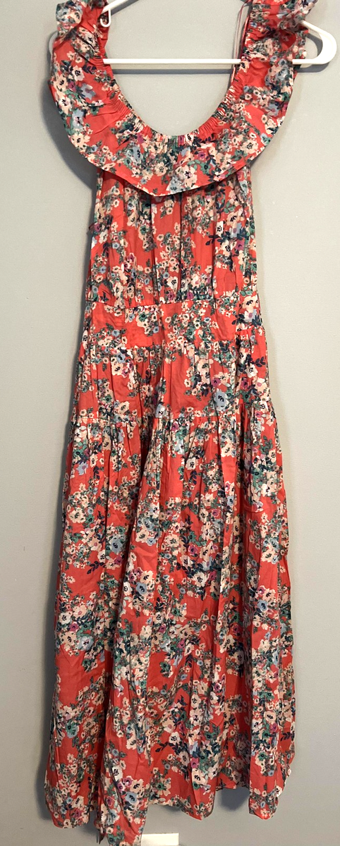 Lauren Conrad Dress Womens Large Red Floral Ruffle Maxi Tiered 100% Cotton NWT | eBay Lauren Conrad Dress Womens Large Red Floral Ruffle Maxi Tiered 100% Cotton NWT | eBay