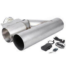 2" 50mm Electric Exhaust Valve Y Pipe Kit w/ Remote Switch