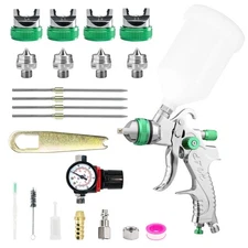 Hvlp Spray Gun Kit with 1.4/1.7/2.0/2.5Mm Nozzles, Car Paint Spray Gun, Wall Rep