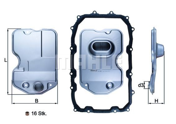 Knecht Mahle Hydraulikfilter, Automatikgetriebe, Getriebefilter VW HX 160KIT-image