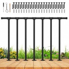 Metal Deck Porch Railing Kit with Balusters, Horizontal Railing Post for Balcony
