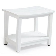 Heavy Duty Shower Bench for Inside Shower, White Poly Shower Stool Seat for