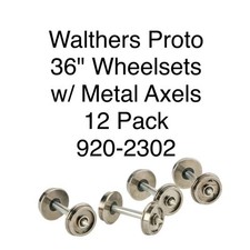 Walthers Proto 36" Turned Metal Wheelsets With Metal Axles 12-Pack HO Scale