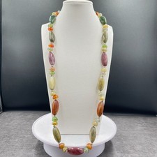Vintage Gemstone Multi-Colored Dyed Beaded Lobster Claw Classic Chocker Necklace