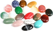 Natural Stone Cabochon Beads for Jewelry Making - 20 Pieces