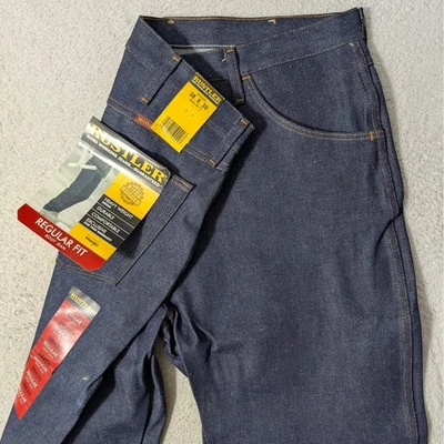 NEW! Rustler Regular Fit Boot Jeans Mens 38/30 Dark Blue Heavy Weight Denim NWT - Image 1 of 4