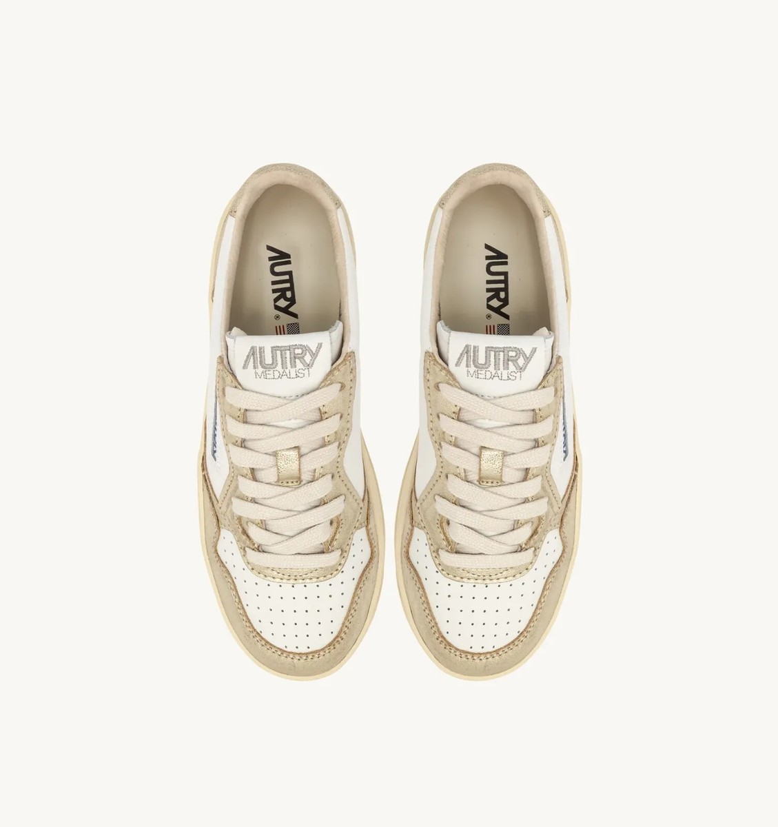 スニーカー AUTRY Women Sneakers PTLW WB16 White Sneakers Autry Medalist Platform Woman Leather White