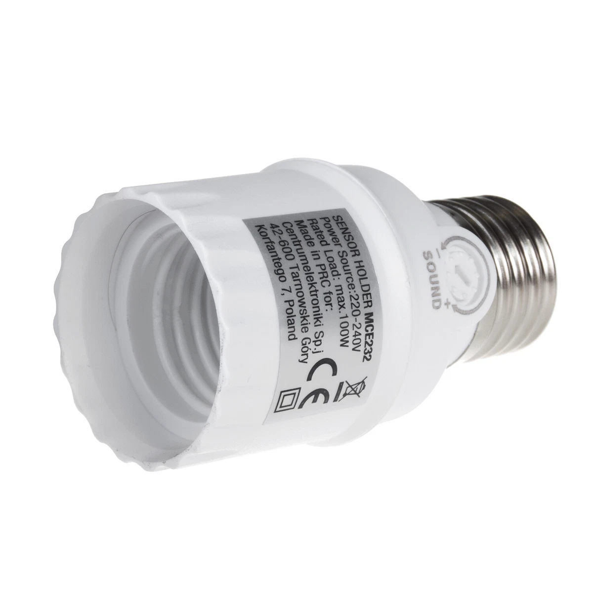 Portalampada E27 con sensor de sonido máximo 100W Maclean Energy MCE232 30dB