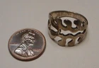 Vintage Modernist Sterling Silver 925 Ring signed HH Size 8
