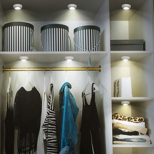 6 Pack Portable Bright LED Puck Light Touch Light Night - Picture 4 of 8