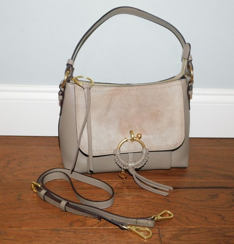 Bolso de Mano See by Chloé Joan Pequeño Cuero Hobo Gris Motty con Correa para el Hombro NUEVO - Imagen 2 de 21