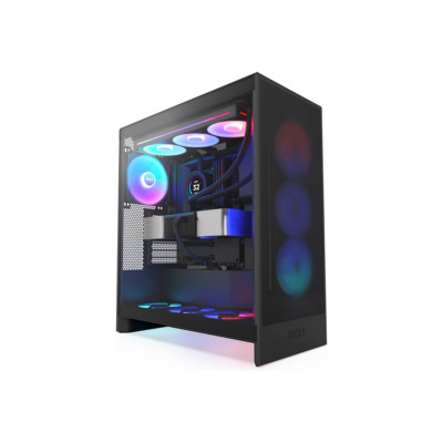 NZXT H7 Flow RGB Mid Tower ATX Airflow Gehäuse mit RGB Lüftern schwarz