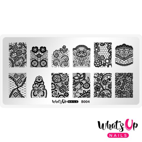 B004 Seductive Lace Stamping Plate For Stamped Nail Art Design - Picture 1 of 12