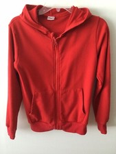 Spring  Gege Unisex Kids Red Full Zip-Up Hoodie Sweatshirt Size XL EUC