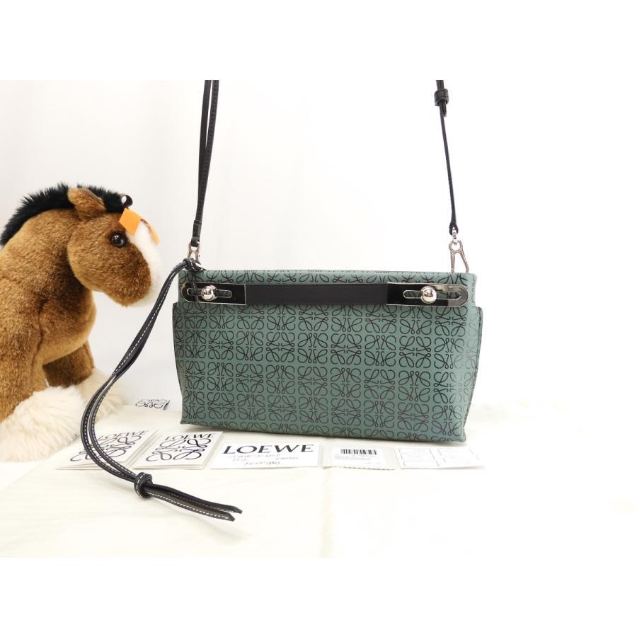 LOEWE Missy Small Bag Pochette Leather Green Black Handbag LOEWE Missy Small Bag Pochette Leather Green Black Handbag