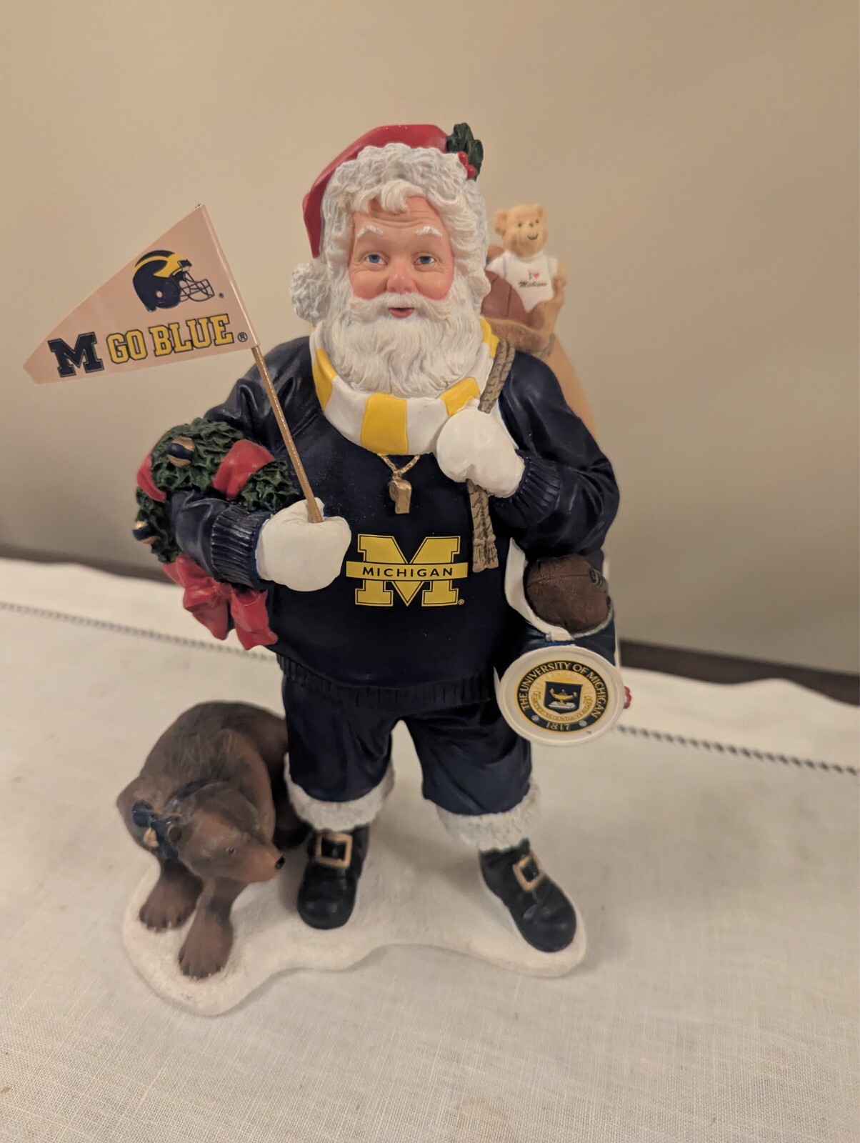 Danbury Mint University of Michigan game day Santa