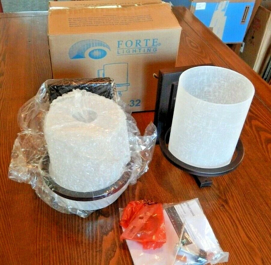 Forte Lighting PAIR Wall Mounted Lights SCONCES in Antique Bronze - 2404-01-32 - Image 2 of 4