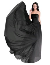 v28 Women Full/Ankle Length Elastic Pleated Retro Maxi Chiffon Long Skirt size m