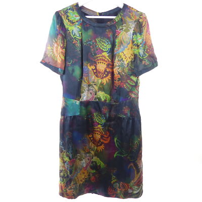 JEAN PAUL BERLIN Kleid Dress Blusenkleid Muster Seide Silk 36