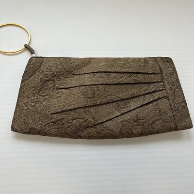 Carlisle bronze Gold fabric clutch Wristlet purse, New with tags, 11 1/2  x 6 