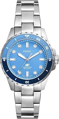 Quarzuhr FOSSIL ES5353 BLUE DIVE Damenuhr Armbanduhr Wasserdicht 36 mm 