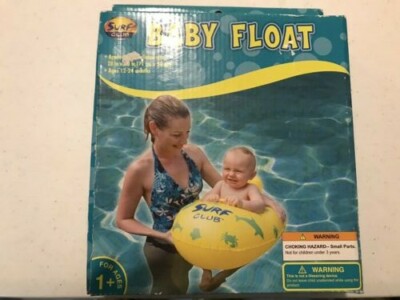 Surf Club Baby Float for ages 1+ Yellow with sea creatures (New open box)