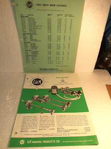 1966 GEM MARINE PRODUCTS SALES BROSURE & PRICE LIST