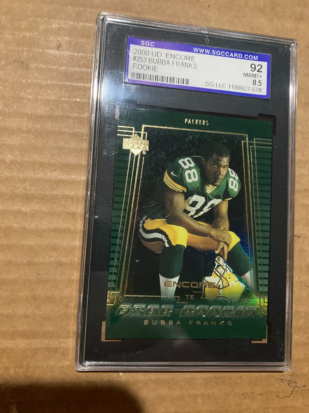 2000 UD Upper Deck Encore 253 bubba franks  Rookie RC SGC 92 NM/ Mint