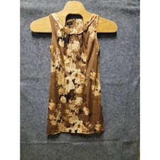 Talbots Gold Brown Sleeve Cocktail Scope Neck Dress Size 4P