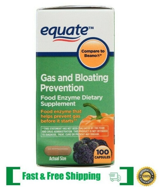 EQUATE Gas Relief & Prevention Food Enzyme 100 Capsules for sale online