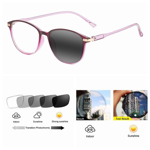 Men Women's Transition Photochromic Ultra Light Reading Glass Sun Reader +1.0~+6 - Picture 3 of 12