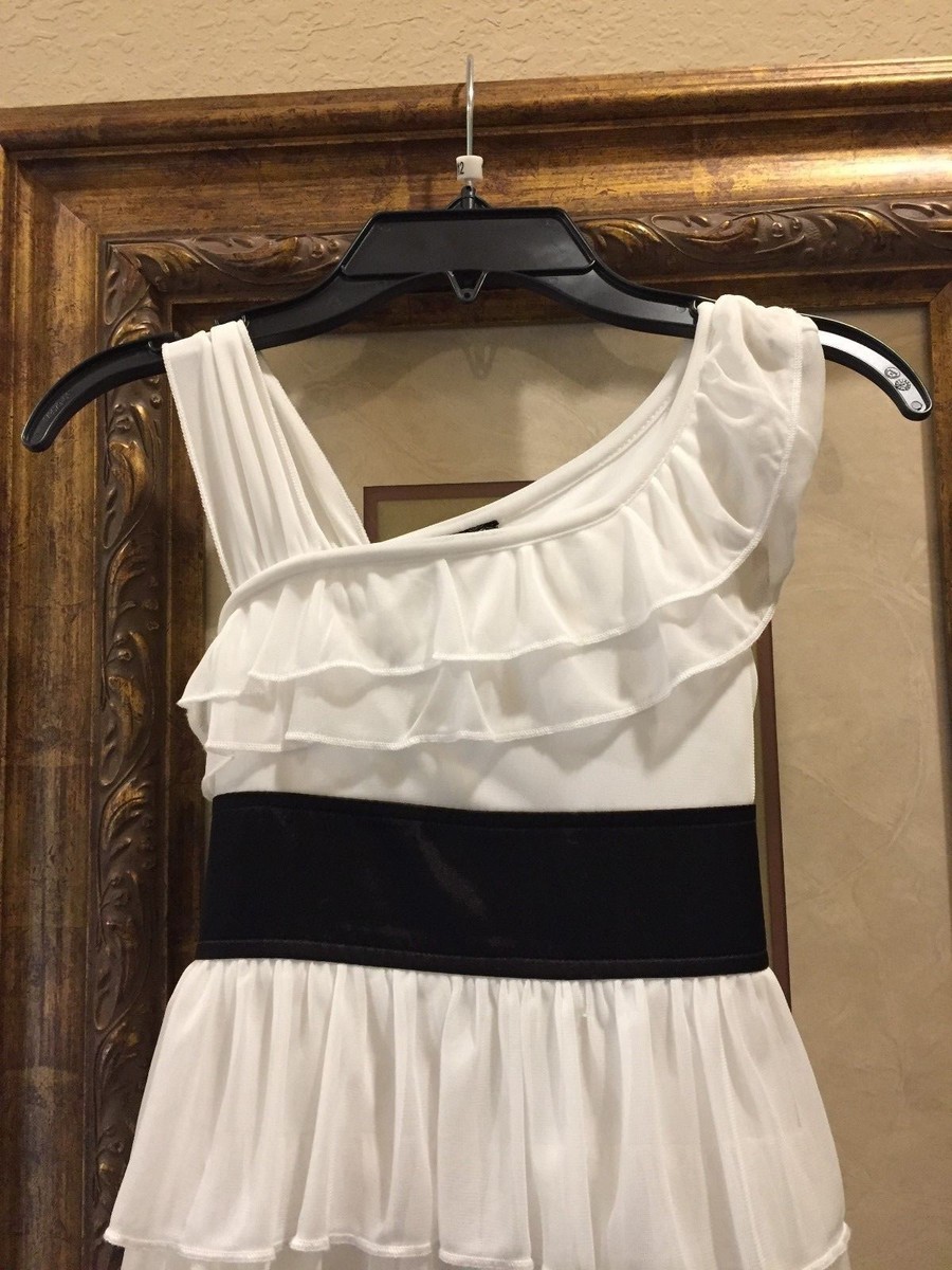 sequin hearts white dress EUC Girls Sequin Hearts White Sleeveless Ruffle Party Occassion Dress Size  7