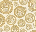Versace Home Designer Wallpaper Cream White Gold Medusa Head Logo 38611-5 (€8.35/1sqm)