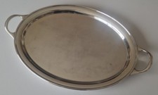 Beau Plateau de Service Ovale Café Métal argenté EPNS